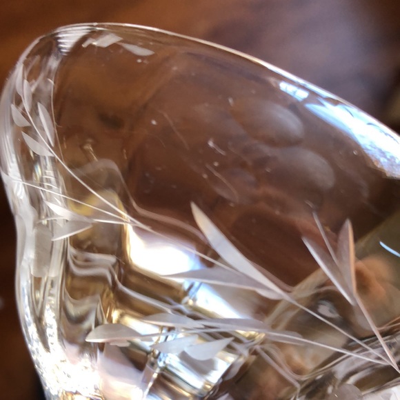 Etched Crystal Champagne Coupe Glass/Dessert Dish - Picture 8 of 9